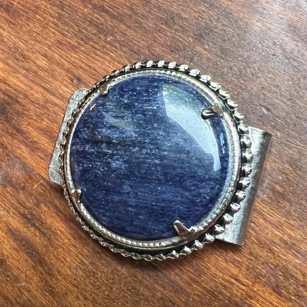 Silver and Blue Stone Money Clip